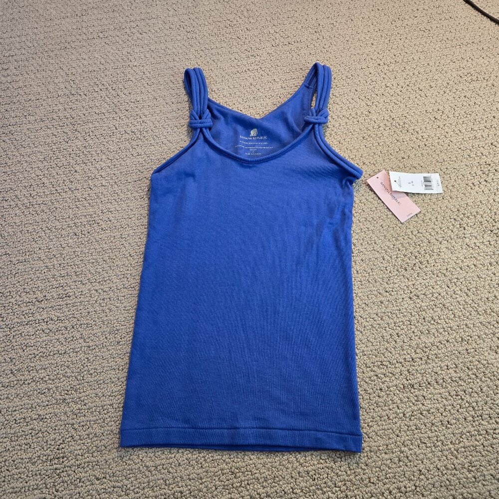Banana Republic Blue Knot Tank Womens Petite Small NWT